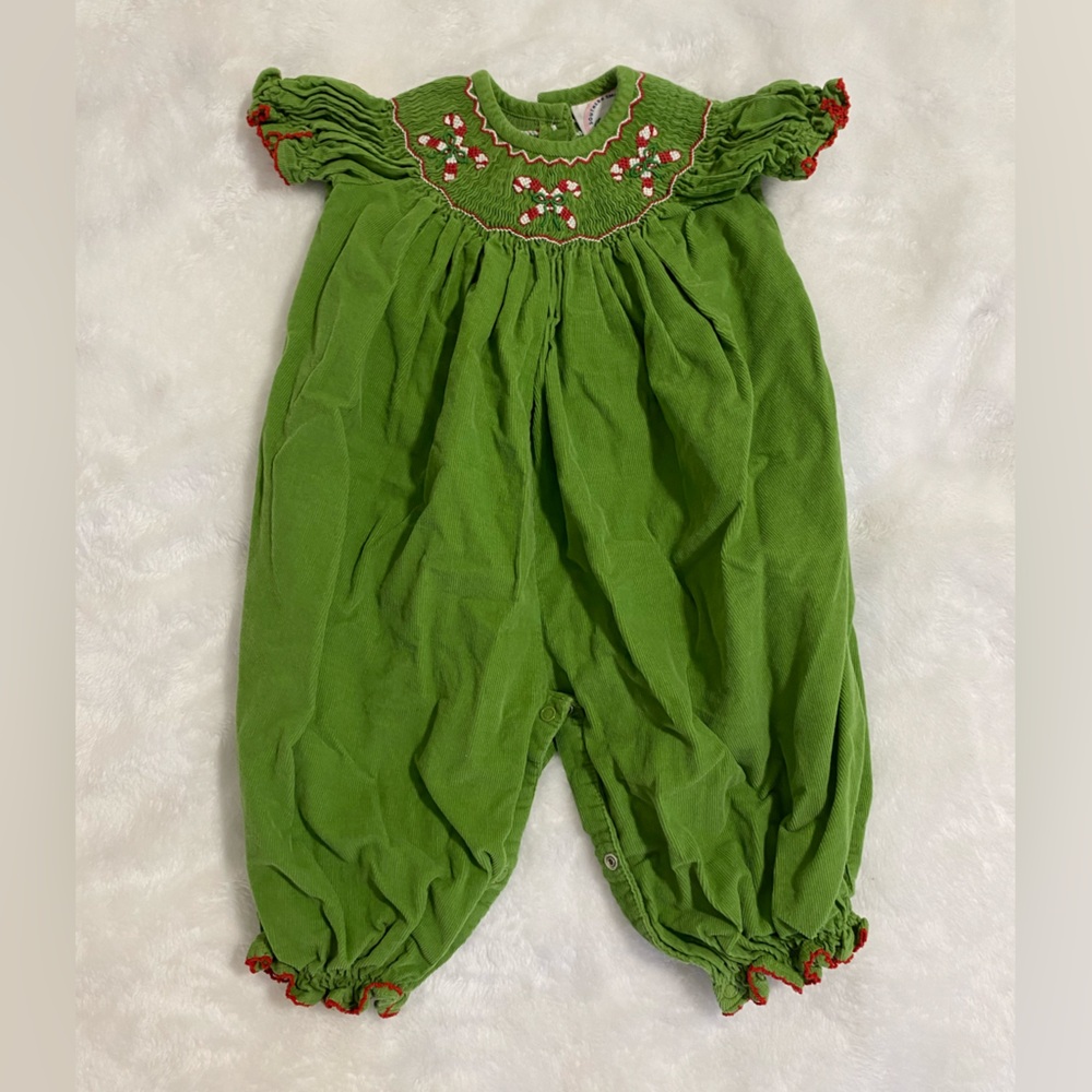 Smocked Candy Cane Romper